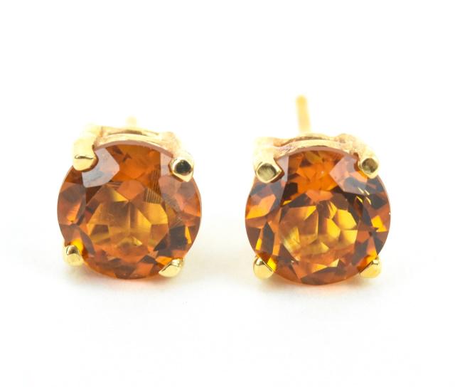 Estate Pair 14kt Yellow Gold & Citrine Earrings (1 of 5)