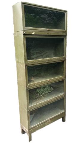 Antique Metal & Glass Barrister Form Bookcase (1 of 7)
