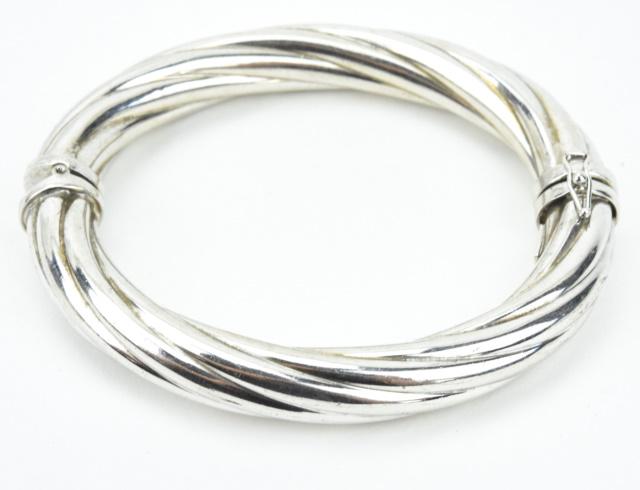 Estate Italian Sterling Hinged Bangle Bracelet (1 of 7)