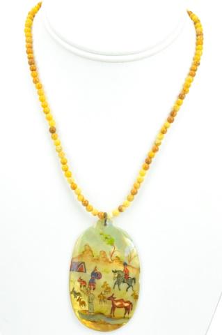 Estate Persian Portrait Miniature Necklace Pendant (1 of 9)