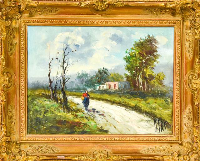 Framed Antonio DeVity Country Side Oil Painting (1 of 8)