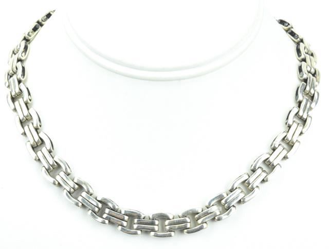 Heavy Sterling Silver Articulated Panel Necklace (1 of 7)