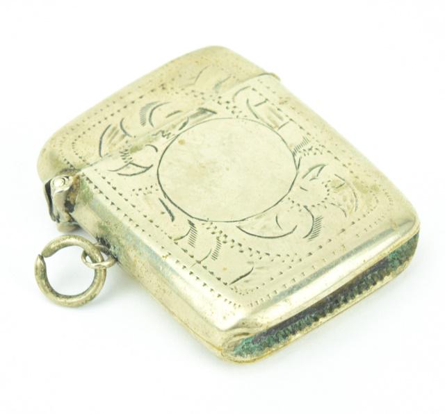 Antique 19th C English Vesta Case Locket Pendant (1 of 7)