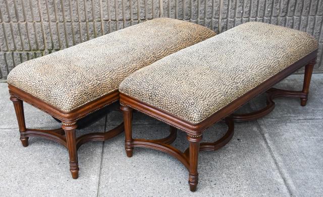 Two Regency Mahogany Upholstered Leopard Benches (1 of 7)