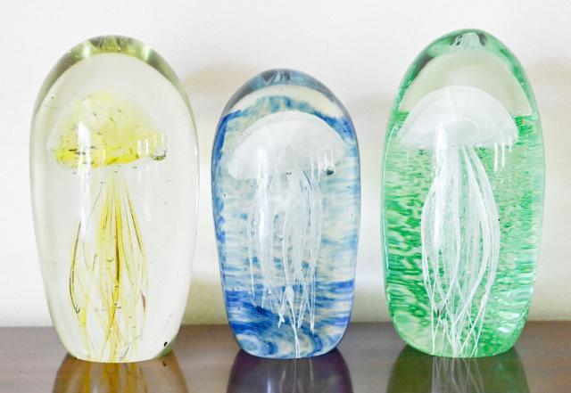 Collection 3 Blown Glass Jellyfish Paperweights (1 of 7)