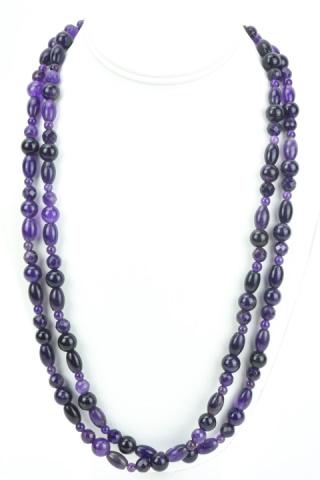 Sterling Silver & Amethyst Double Strand Necklace (1 of 7)