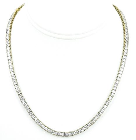 Vintage Articulated Channel Paste Tennis Necklace: Vintage Articulated Channel Set Paste Tennis Necklace. Measures just over 17 inches in length.