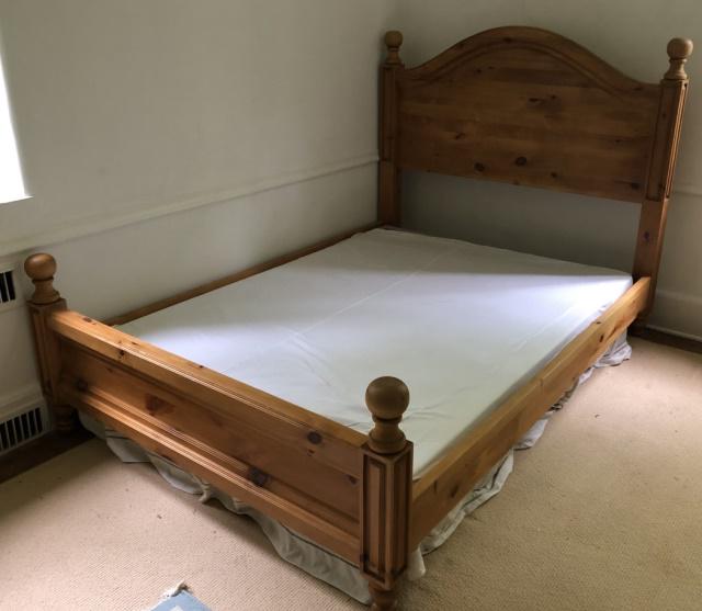 French Country Pine Carved Queen Bed Frame (1 of 5)