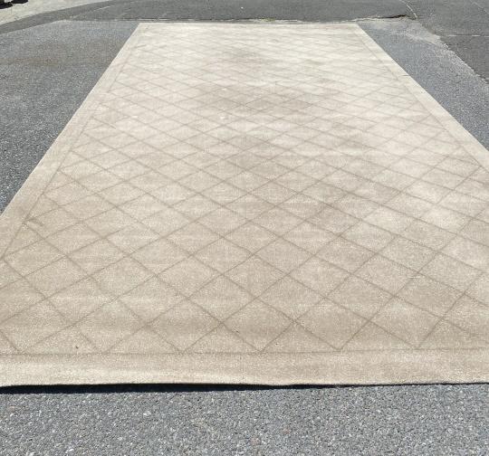 Large Edward Fields Checkered Carpet Beige Tones (1 of 6)