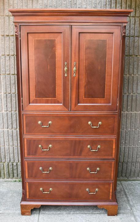 Ethan Allen Mahogany TV Cabinet Ebony Inlay (1 of 10)
