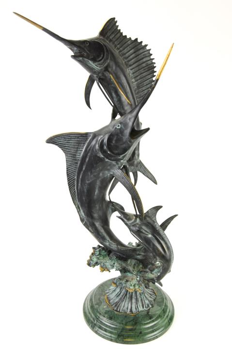 Spi Gallery Grand Slam Marlin Cast Brass Sculpture (1 of 9)