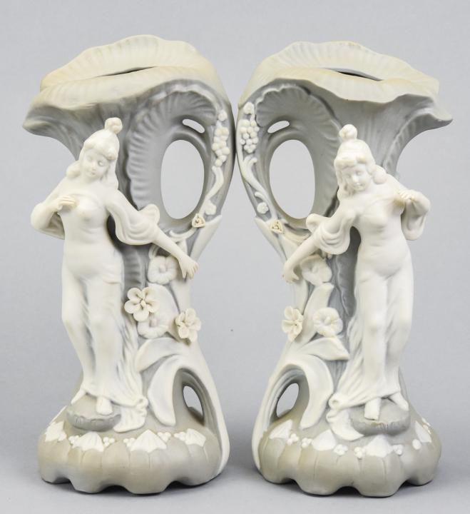 Pair Antique Figural Jasperware Spill Vases (1 of 8)