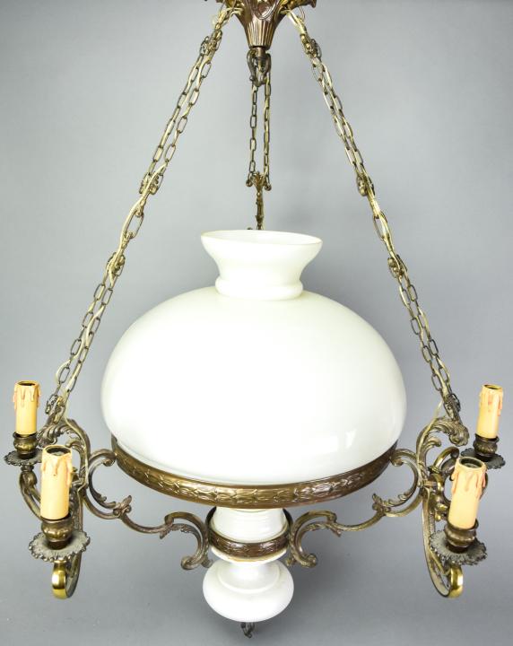 Dutch Colonial Style Chandelier w Swan Head Motif (1 of 9)