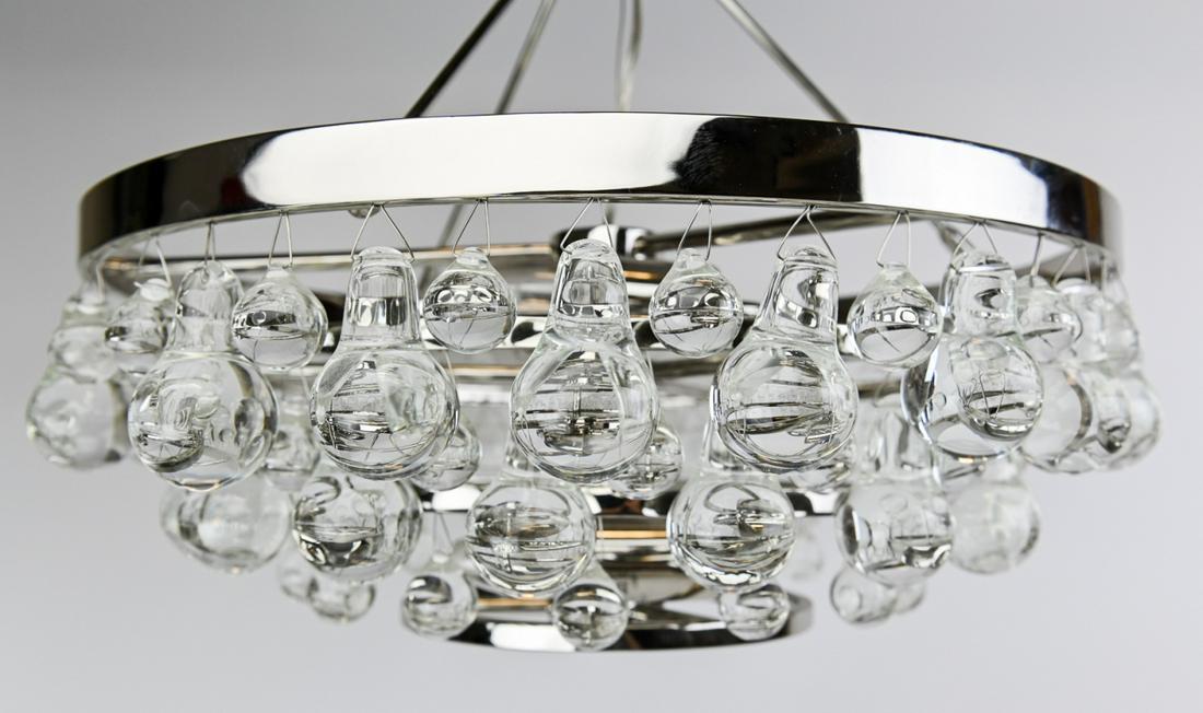 Chrome Chandelier w Crystal Teardrop Pendalogs (1 of 5)