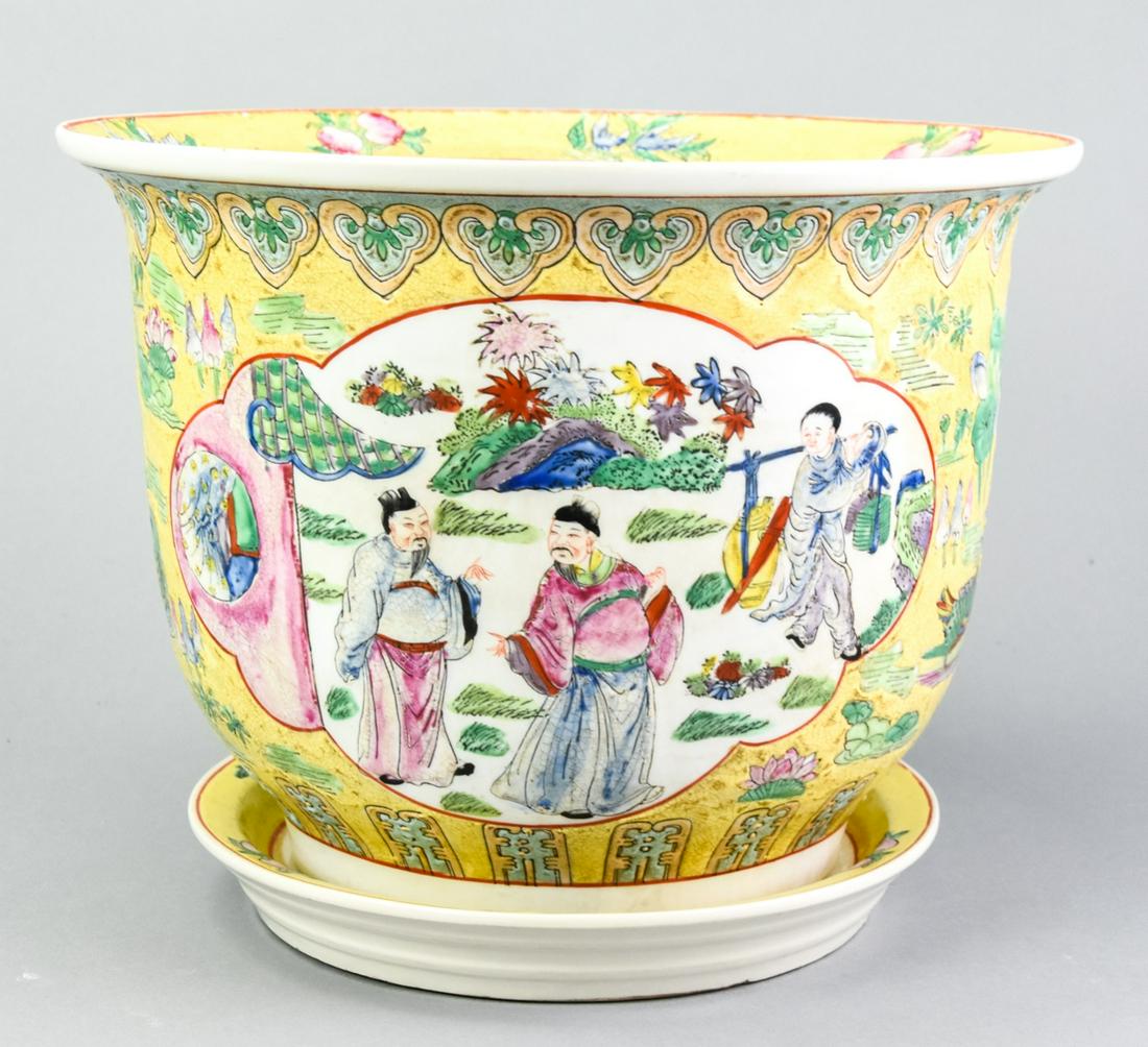 Antique Chinese Export Famille Jaune Planter (1 of 9)