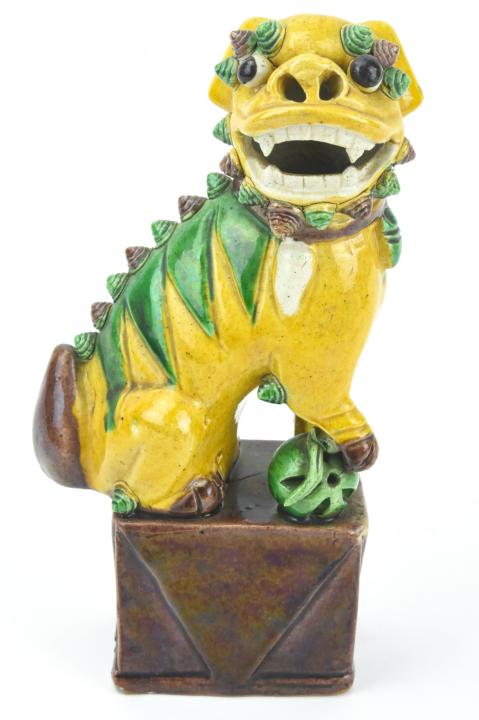 Chinese Glazed Pottery Foo Dog Statue (1 of 8)