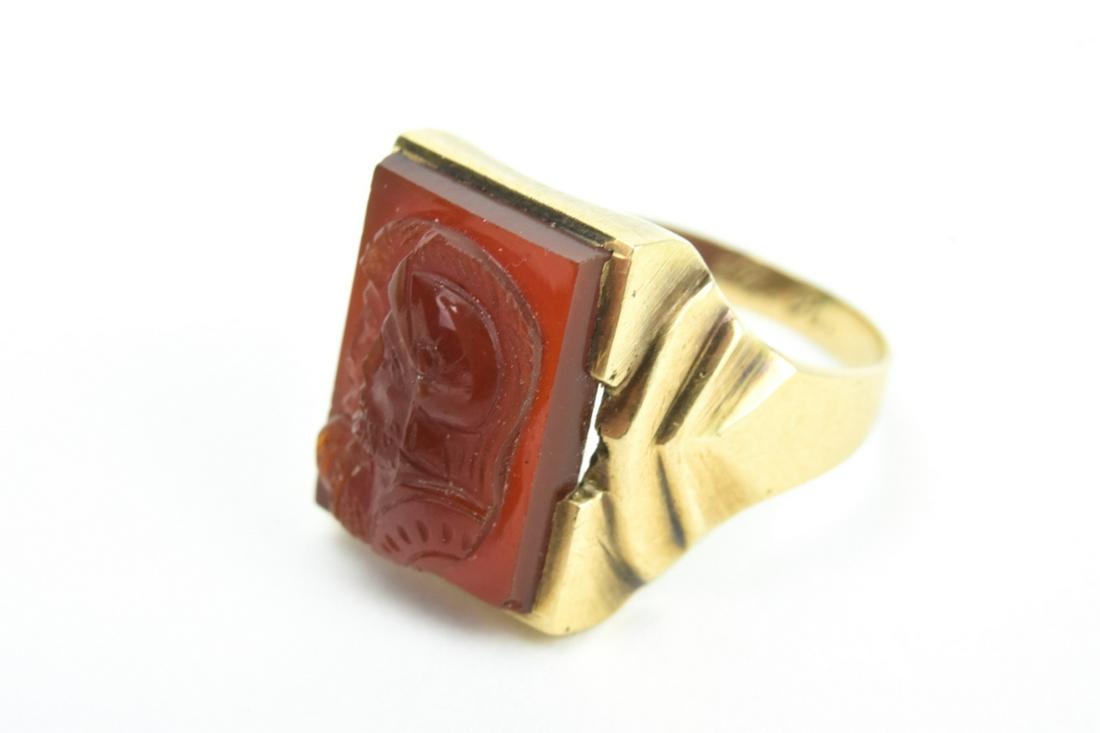Antique Art Deco 10kt Gold & Carnelian Cameo Ring (1 of 7)