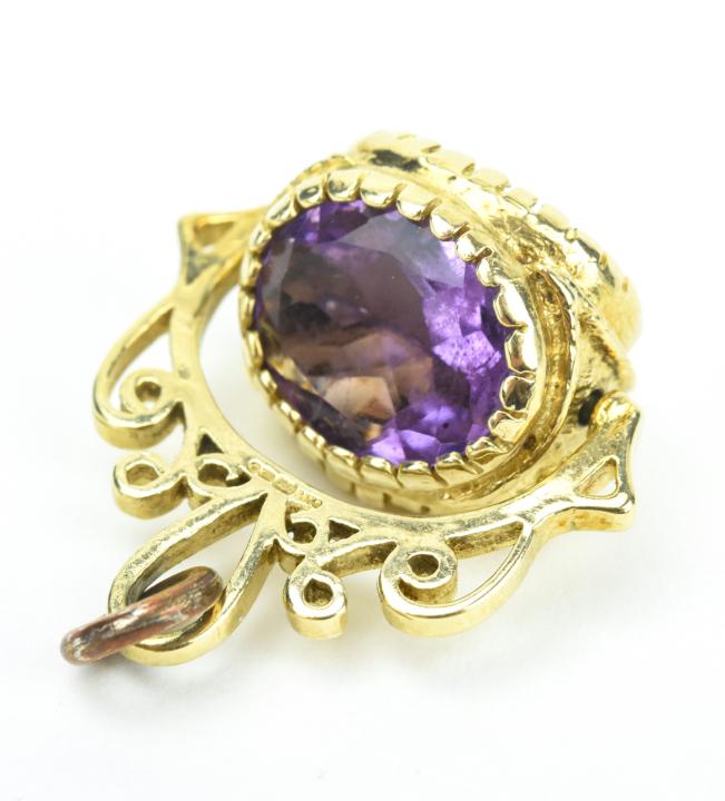 Estate 10kt Gold Citrine Amethyst & Garnet Spinner (1 of 5)