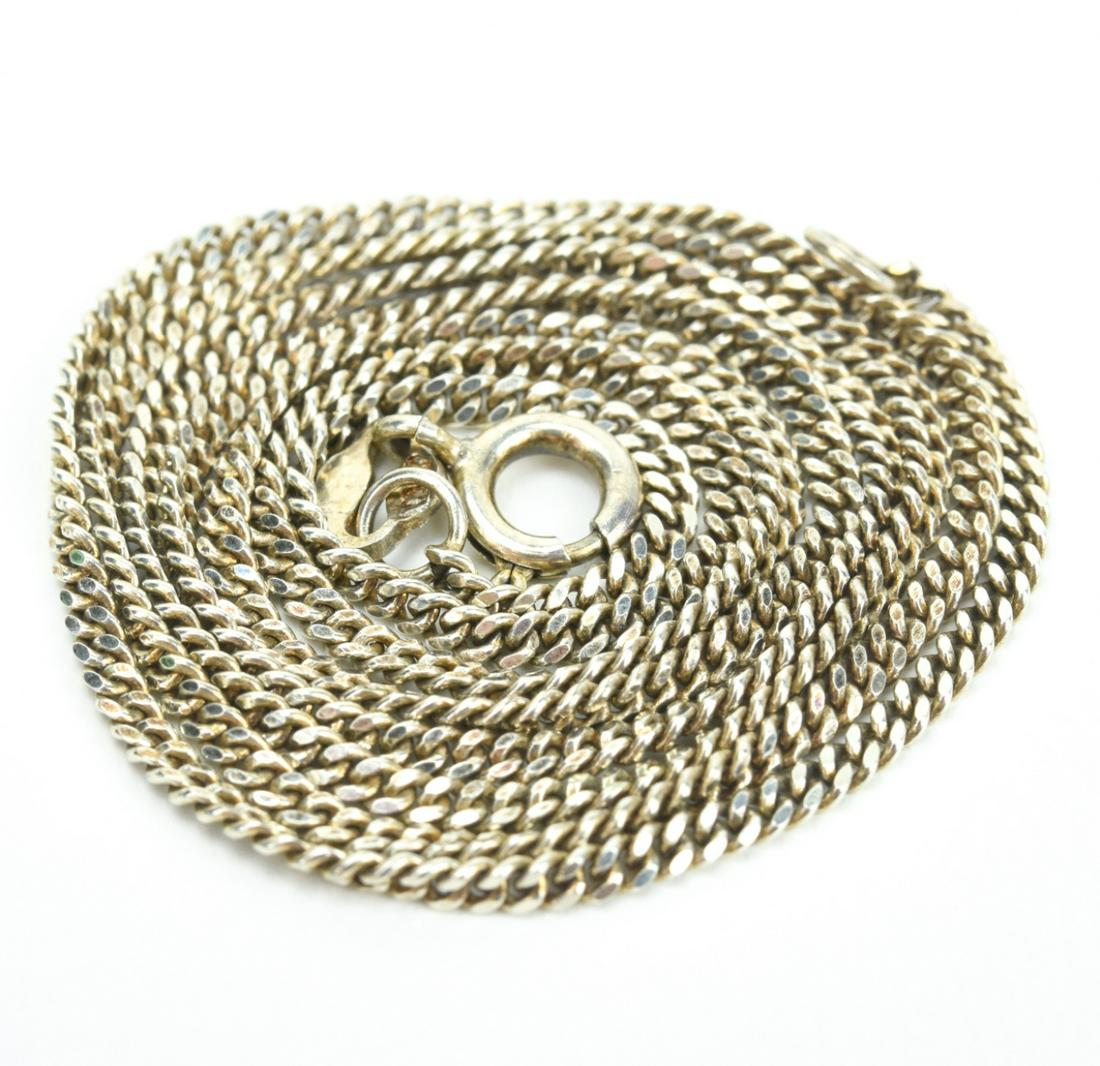 Italian Sterling Silver Curb Link Necklace Chain (1 of 5)
