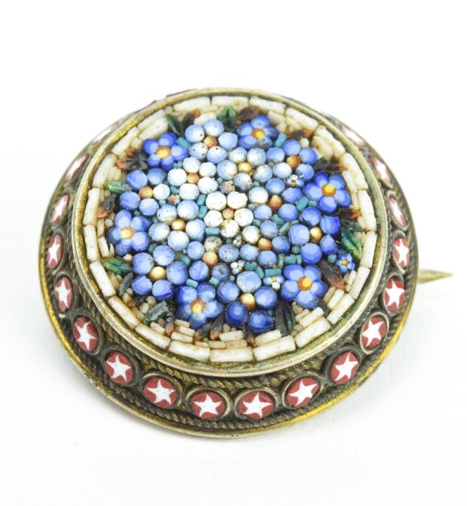 Antique Grand Tour Micro Mosaic & Enamel Brooch (1 of 5)