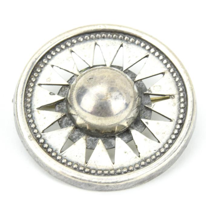 Antique 19th C English Sterling Repousse Brooch (1 of 5)