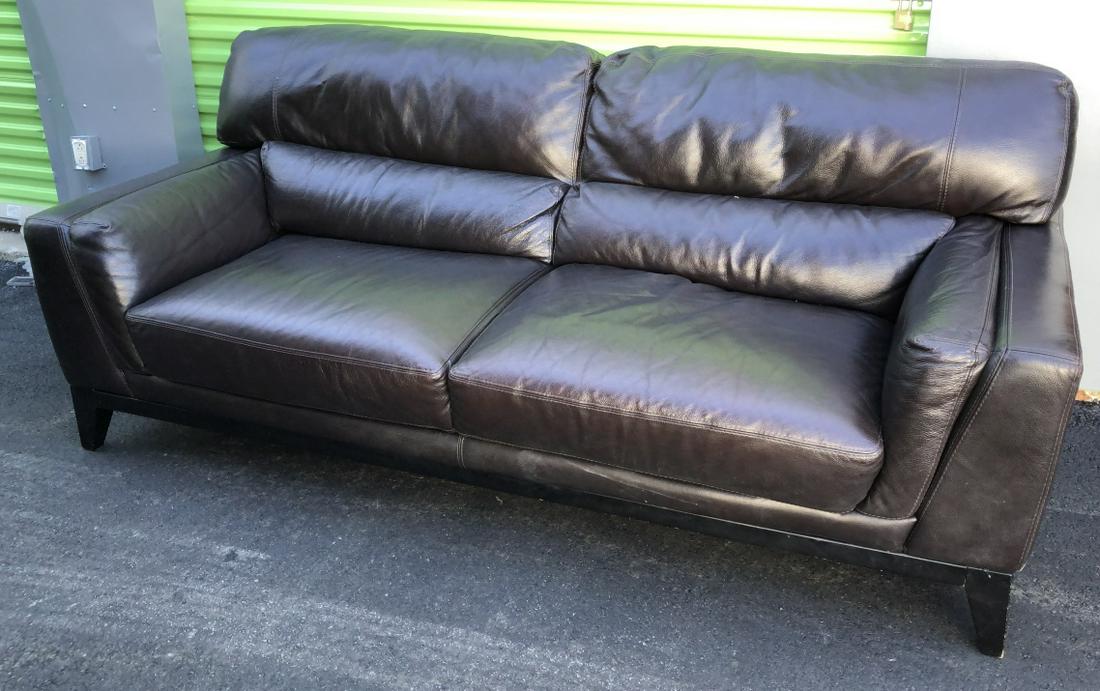 Contemporary 90 Inch Leather Sofa (1 of 6)