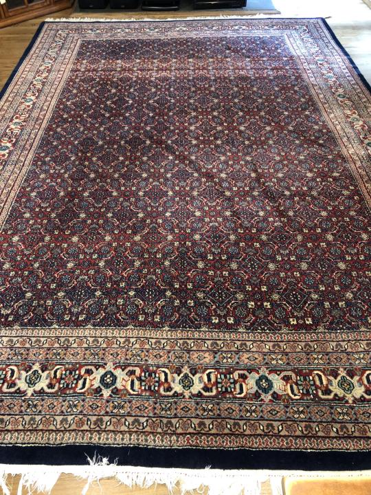 Hand Knotted Wool Bokhara Style Navy Carpet (1 of 3)