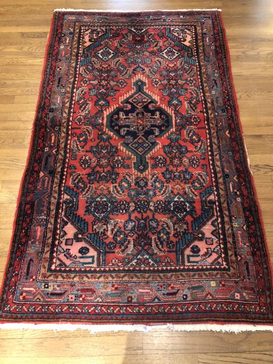 Hand Knotted Wool Red Heriz Area Carpet (1 of 4)