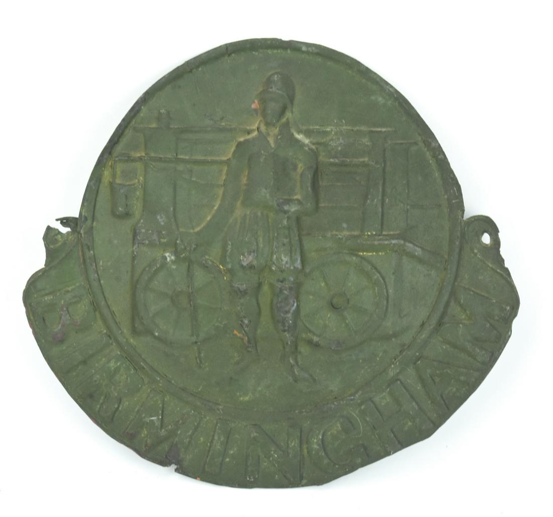 Antique 19th C Fire Marker - Birmingham England: Antique 19th C Fire Marker - Birmingham. Measures 10.25 x 11 inches.