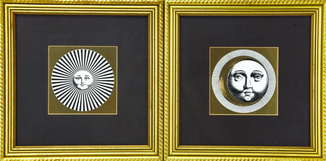 Pair of Piero Fornasetti Design Framed Gilt Prints (1 of 7)