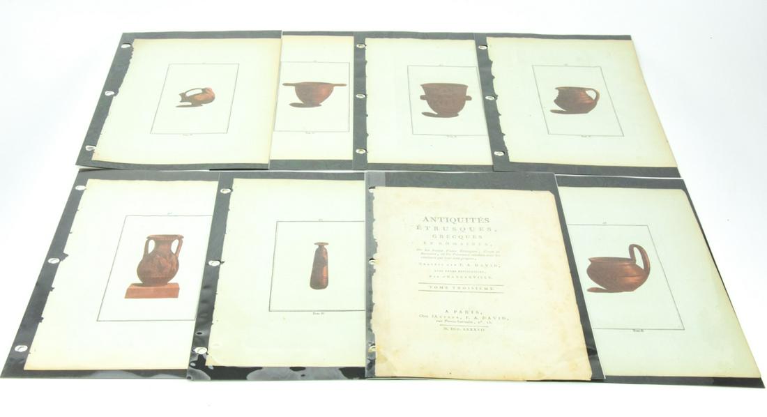 Eight 18th C French Ancient Vessel Engravings (1 of 10)