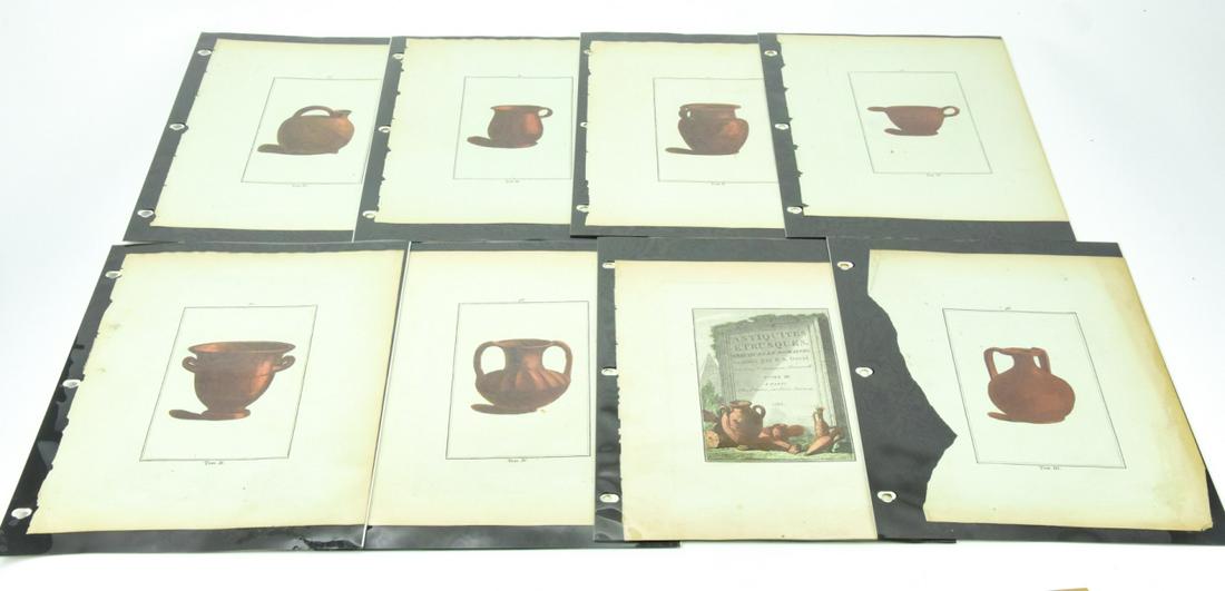 Eight 18th C French Ancient Vessel Engravings (1 of 10)