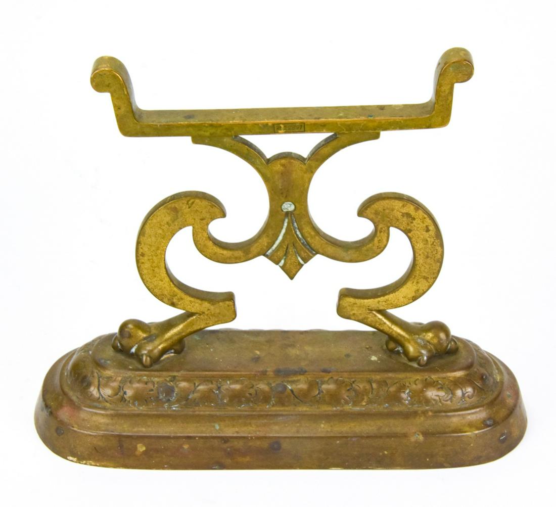 Antique 19th C Gilt Brass Boot Scraper Door Stop (1 of 8)