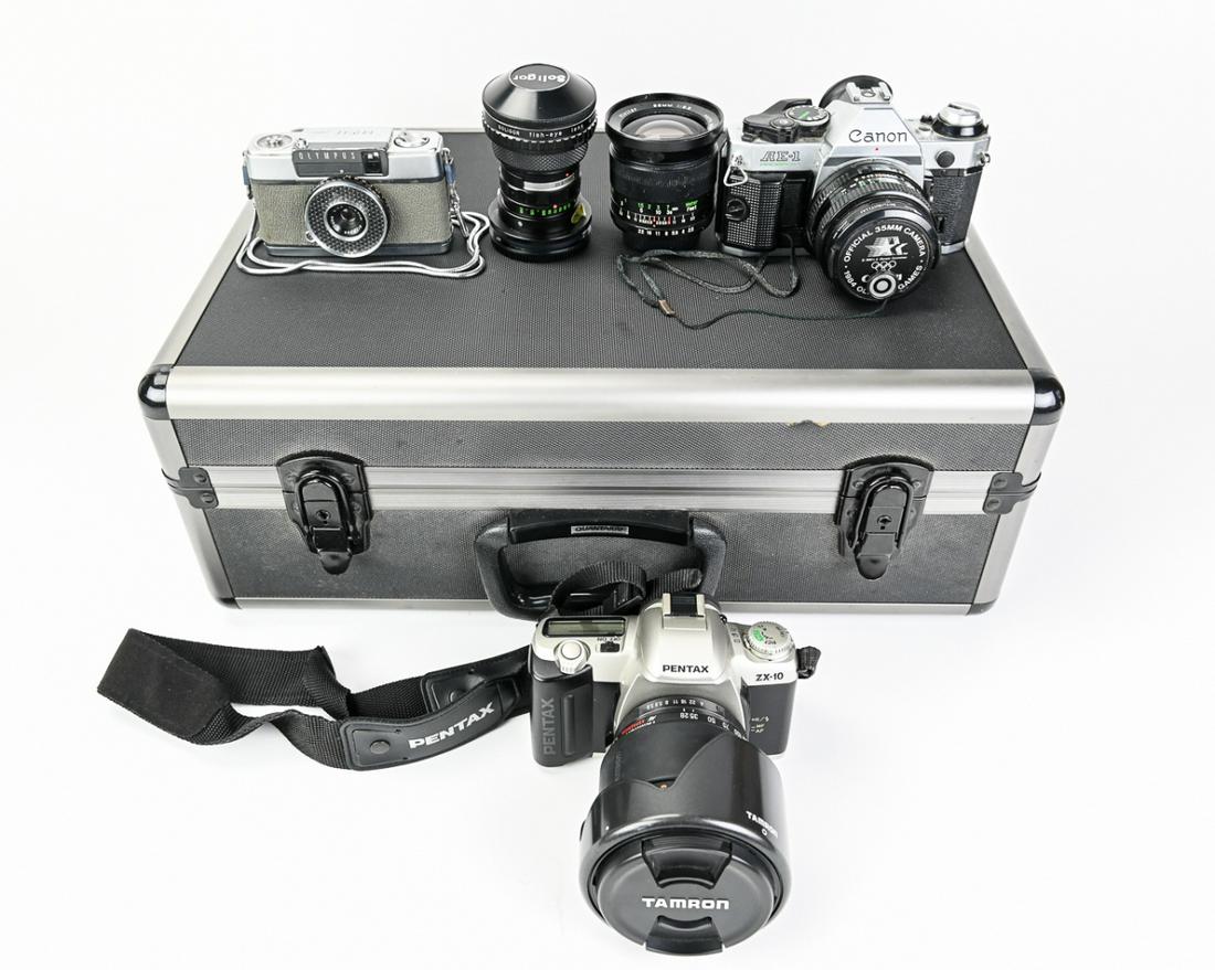 Canon AE-1, Pentax ZX-10, Olympus Camera + Lenses (1 of 10)
