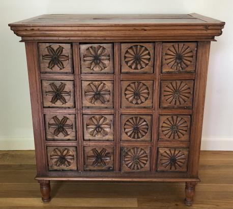 Indonesian Carved Apothecary Cabinet w Drawers (1 of 5)