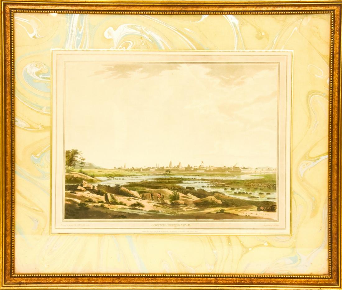 Antique Framed Engraving N.W. View of Seringapatam (1 of 10)