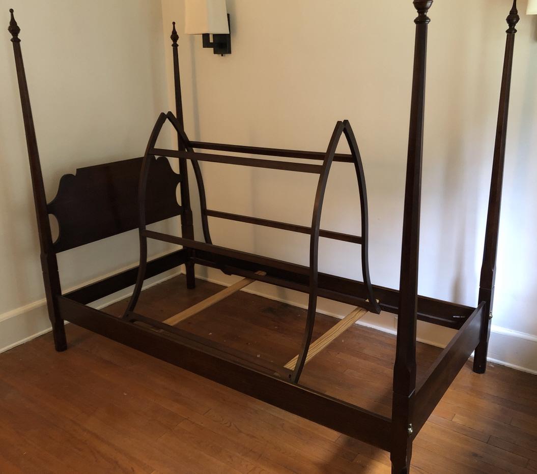 Antique New England Twin Bedstead w Folding Canopy (1 of 5)