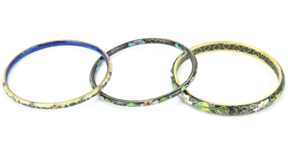 Three Vintage Chinese Cloisonne Enamel Bangles (1 of 8)