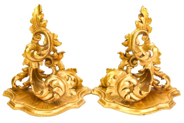 Pair Florentine Gilt Wall Shelves (1 of 10)