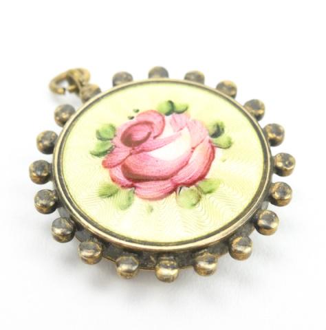 Antique C 1900 Silver & Guilloche Enamel Locket (1 of 5)