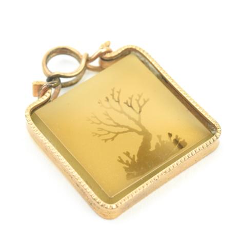 Antique 19th C Landscape Agate Pendant or Fob (1 of 5)