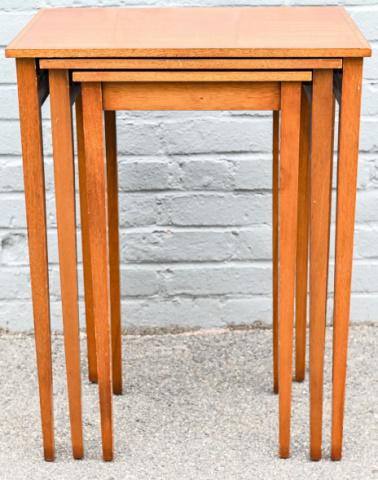 Wooden Nesting Tables w Inlay & Tapered Legs (1 of 9)