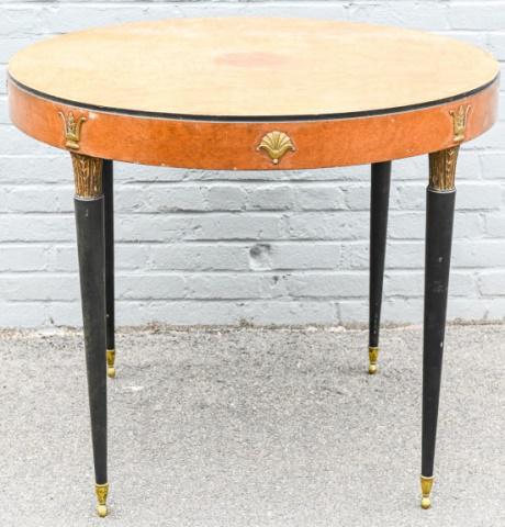 Neoclassical Style Ebony & Carved Gilt Wood Table (1 of 6)