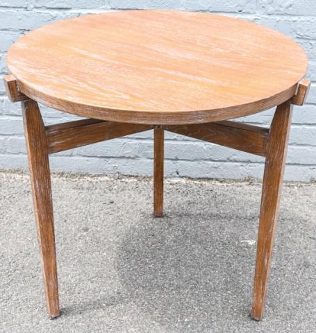 Mission Style Circular Wooden Side Table (1 of 5)