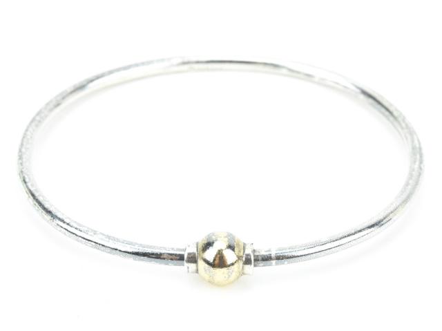 Sterling Silver & 14kt Yellow Gold Bangle Bracelet (1 of 6)