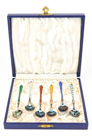 6 Elo Denmark Enamel & Sterling Demitasse Spoons (1 of 9)