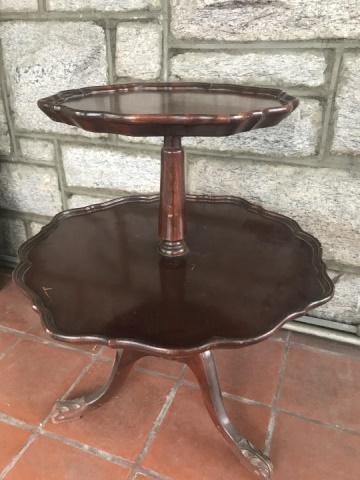 Antique Mahogany Two Tier Chippendale Style Table (1 of 5)