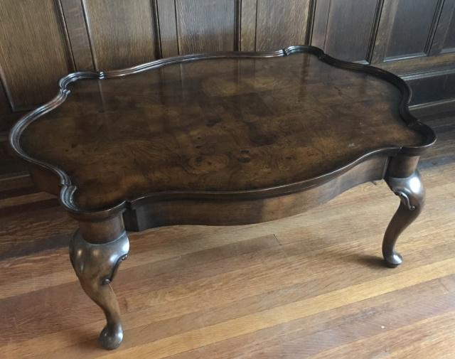 Baker Coffee Table w Marquetry Top & Cabriole Legs (1 of 4)