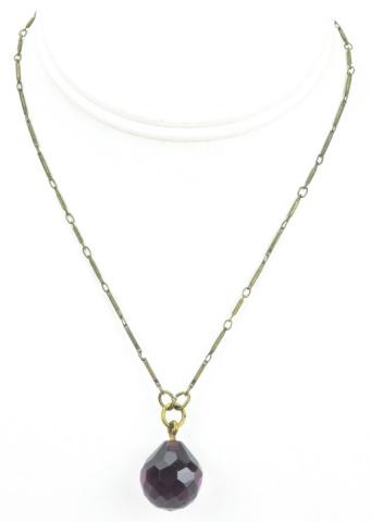 Estate Art Deco Style Amethyst Glass Necklace (1 of 6)