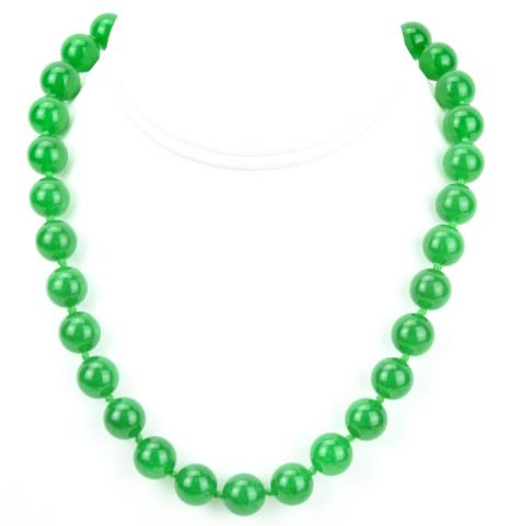Hand Knotted Nephrite Jade 10mm Bead Necklace (1 of 6)